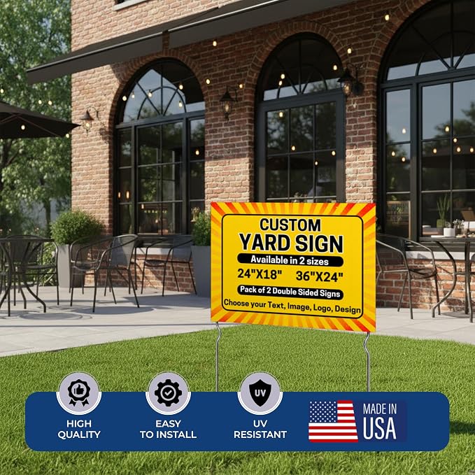 Custom Yard Sign by DreamController, 24x18 | Lawn Signs Custom, Made in USA | - Image 2