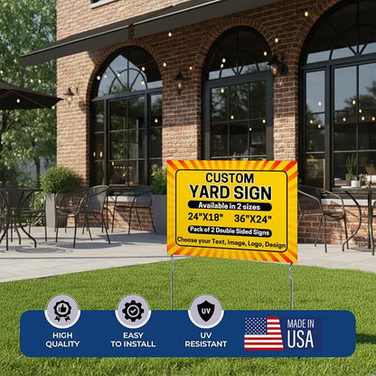 Custom Yard Sign by DreamController, 24x18 | Lawn Signs Custom, Made in USA | - Image 2