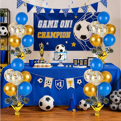 4 Set Blue Gold White Balloon Centerpieces - Image 8