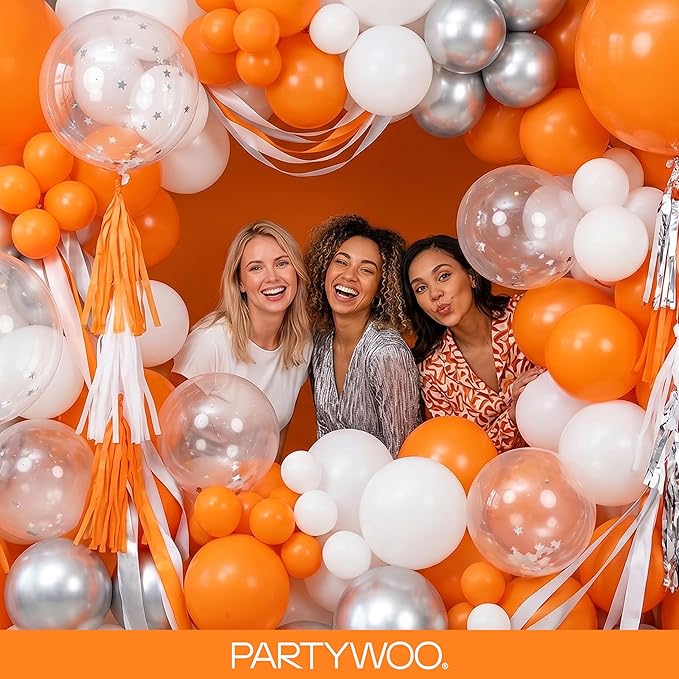 PartyWoo Orange Balloons 145pcs Fall Latex Helium Balloons Different Sizes | 18 - Image 5