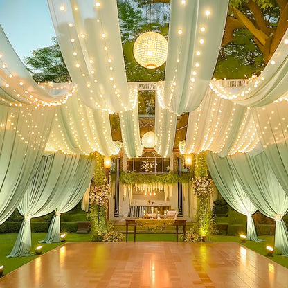 6 Panels Green Ceiling Drapes - Image 7
