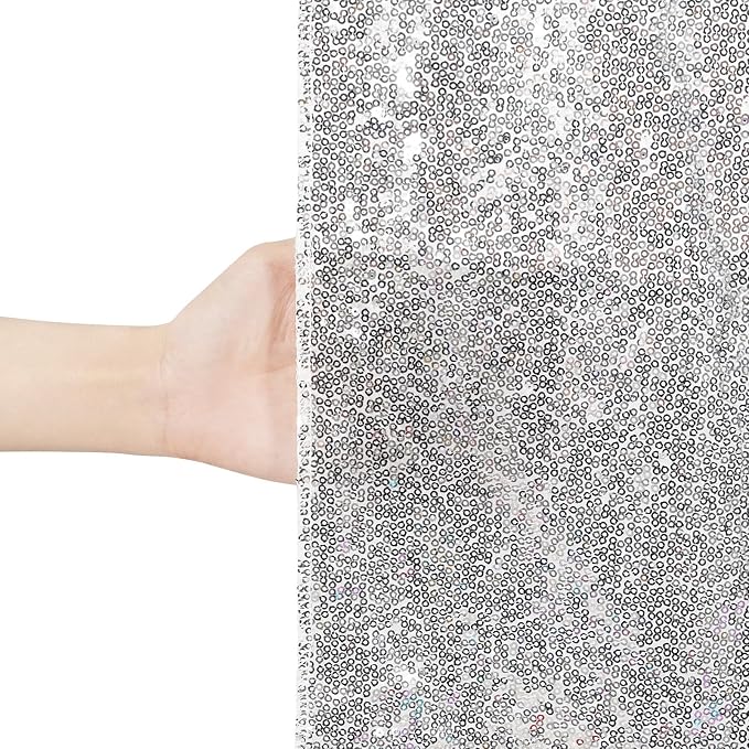 Eternal Beauty Silver Thick 3mm Sequin Backdrop 10x10 Ft - Image 6