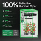 VIVOSUN S224 2x2 Grow Tent, 24"x24"x48" High Reflective Mylar with Observation Window and Floor Tray for Hydroponics Indoor Plant for VS1000