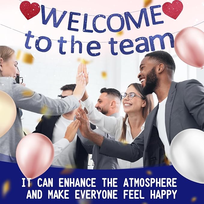 Pre-Strung Glitter Welcome to the Team Banner Welcome Banner Welcome Decorations - Image 7
