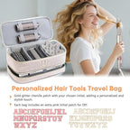 Initial Personalized Hair Tools Travel Bag Double-Layer Hair Dryer Case Compatible with Shark FlexStyle/SmoothStyle, Dysson Airwrap & Supersonic – Hair Tool Organizer for Travel & Home