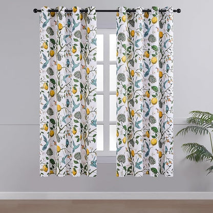 Topfinel Kitchen Curtains 45 Inch Length White Vintage Blackout Curtains - Image 2