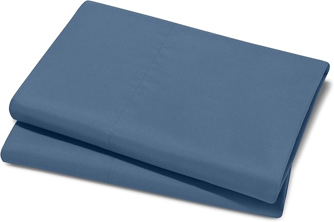 Bare Home Microfiber Pillow Cases - King 20x36 - Cooling Pillowcases - Double Brushed - Easy Care - Envelope Closure (King Pillowcase Set of 2, Coronet Blue)