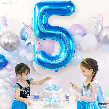 KatchOn Giant Blue Number 5 Balloon - Image 4