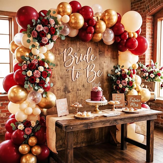 RUBFAC Red Balloons Different Sizes Ruby Red Balloon Arch Kit 129pcs | Cherry - Image 4