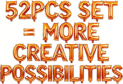 52 Pcs Orange Letter Balloons, Custom 2 Set A-Z Set by GOGAKIE