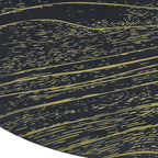 BarberPub 3'x4' Barber Mat for Hair Stylist Salon Chair Anti-Fatigue Floor Mat Circle 1" Thick 0025 (Black& Gold, 3' x 4'x 1”)