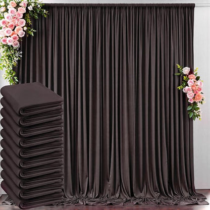 50 ft x 10 ft Wrinkle Free Brown Backdrop Curtain by Outpain