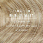 YoungSee 150g Clip in Hair Extensions Real Human Hair Blonde Clip in Human Hair Extensions Gloden Brown with Blonde Balayage Hair Extension Clip ins for Women 22inch