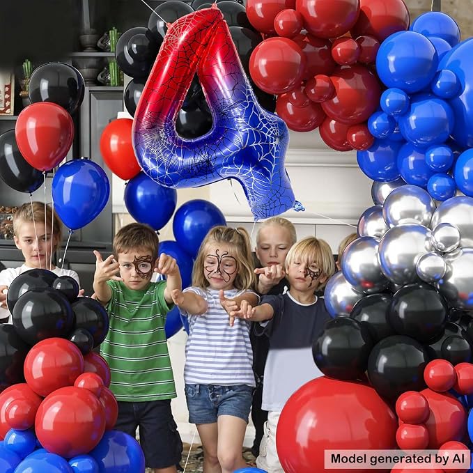 40 Inch Spider Number 4 Foil Balloons - Image 7