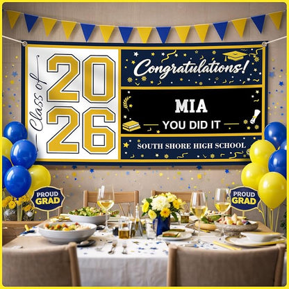 Custom Vinyl Banner 2026 Graduation, 4 Sizes | 2026 Grad Decorations Backdrop - Image 5