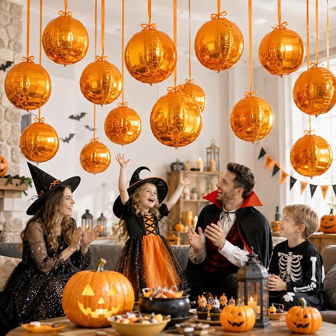 Orange Round Foil Balloons - Image 8