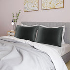 uxcell 2 Pack Silk Satin Pillowcase for Hair and Skin, Cool, Silky, Soft Breathable Pillow Cases Standard Size 20x26 Inch Sateen Pillowcase Black with Envelope Closure