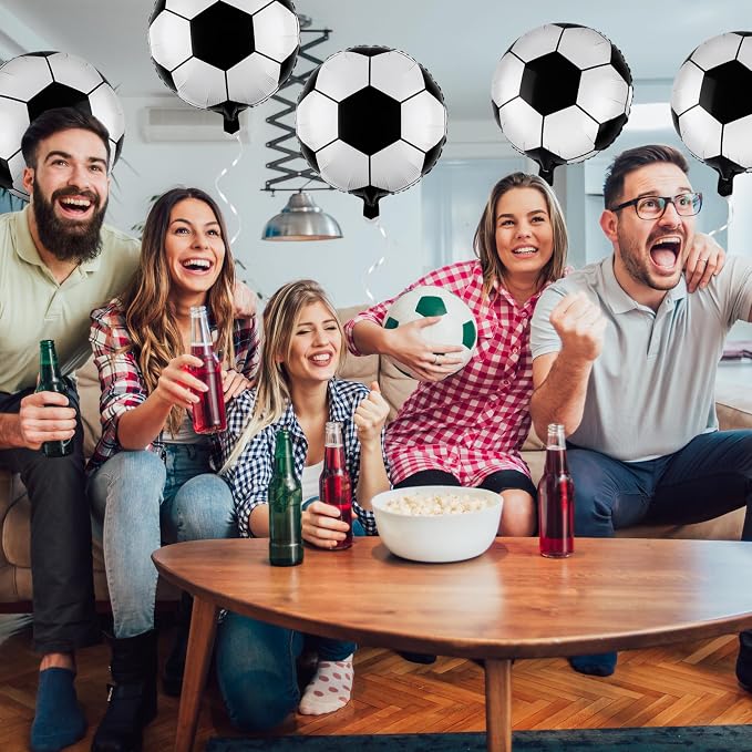 Fovths 12 Pieces Inflatable Soccer Balloons 18 Inches Soccers Foil Balloons - Image 6