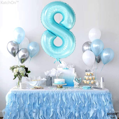KatchOn, Giant Light Blue Number 8 Balloon - Image 6