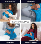 GENIANI XL Electric Heating Pad for Back Pain & Cramps Relief, Electric Throw, Birthday Christmas Gifts for Women, Men Auto Shut Off, Machine Washable, Heat Pad for Neck & Shoulder (Aqua Blue)