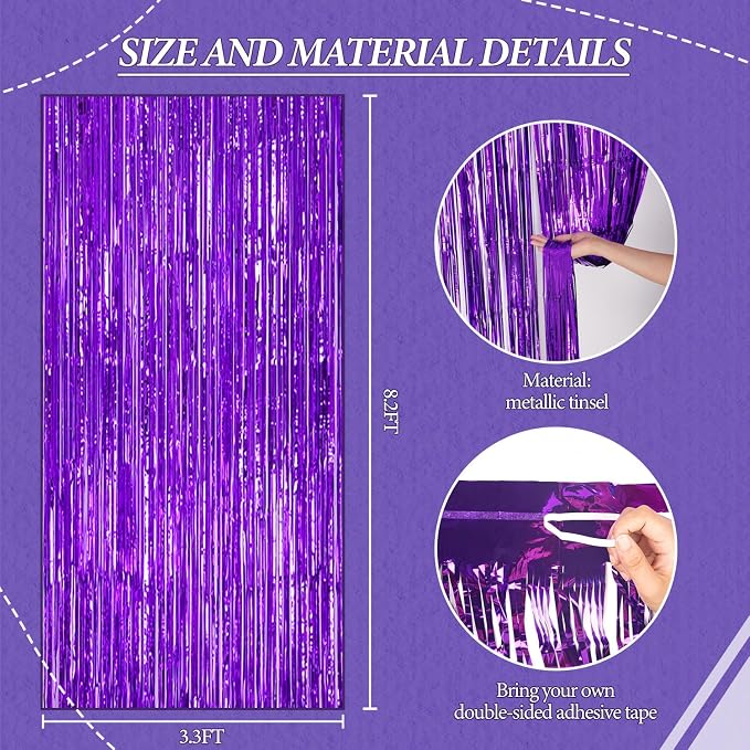 DECOCKRAT 3 Pack Foil Fringe Backdrop - Image 3