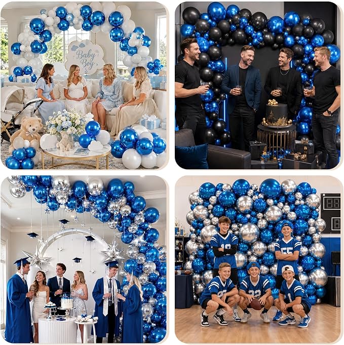 Metallic Blue Balloons - Image 8