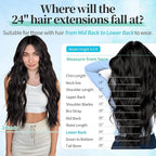 KooKaStyle Clip in Synthetic Hair Extensions Long Wavy 4PCS Thick Hairpieces Dark Brown 6# Fiber Double Weft Natural Hair Extensions 24 Inch for Women