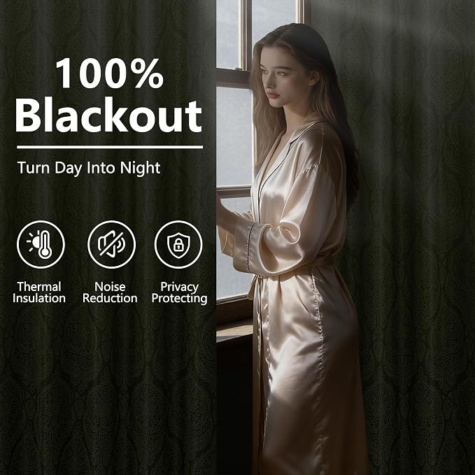 DWCN 100% Blackout Curtains for Bedroom - Image 3
