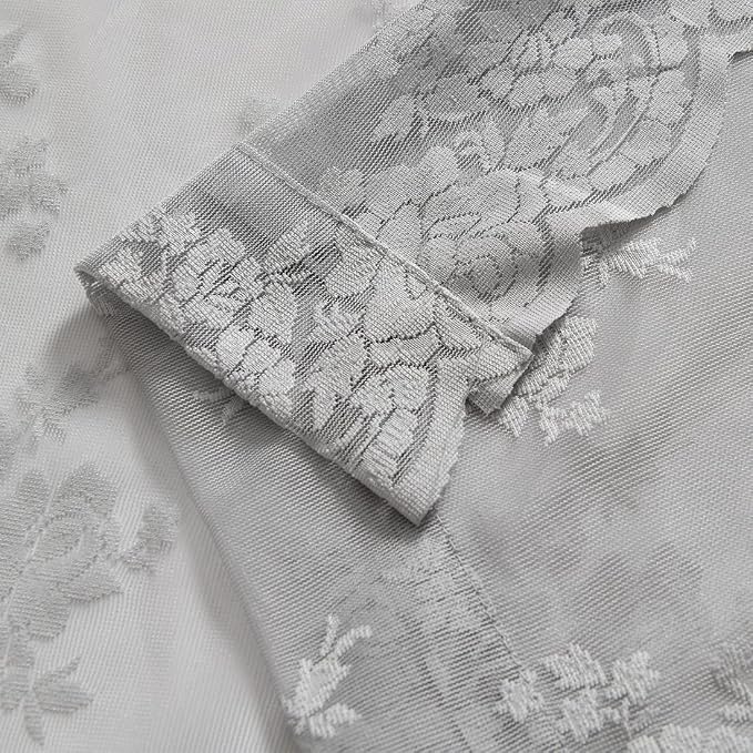 Kotile Vintage Grey Sheer Curtains - Image 8