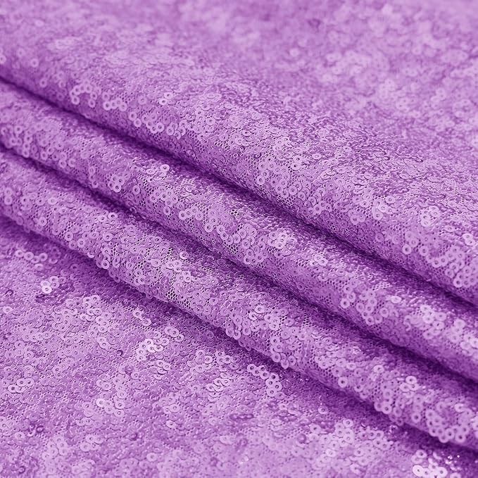Sugargirl Lavender Purple Sequin Backdrop Curtain 4FTx8FT Glitter Lavender - Image 8