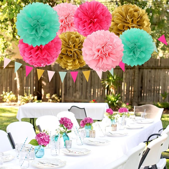Mint Blush Hot-Pink Gold Party-Decorations - Image 7