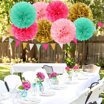Mint Blush Hot-Pink Gold Party-Decorations - Image 7