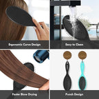 Air Cushion Detangling Hair Brush - 4 Pack Detangler Hairbrush with Ultra Soft Bristles for Effortless Tangle Removal - For Wet Dry Damaged Curly Hair for Women Men Boys Girls Kids - Blue