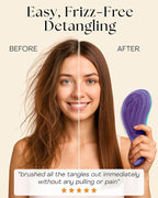 Lily England Detangler Hair Brush for Curly, Thick, Straight & Natural Hair - Gentle Detangling Brush for Women, Kids & Toddlers with Flexible Bristles - Smooth Hairbrush for Wet & Dry Hair, Ombre