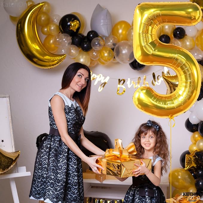 KatchOn Foil Gold Number 5 Balloons - Image 7