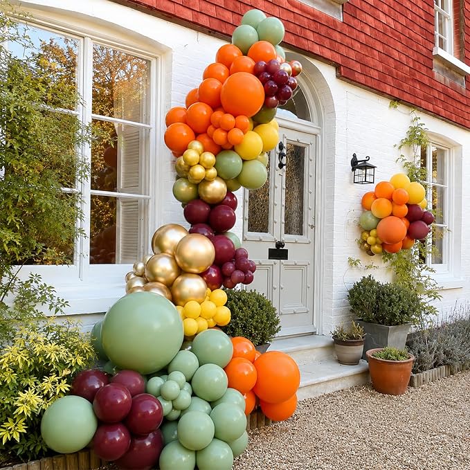 Safari Balloons 12Inch Burnt Orange Sage Green Yellow Burgundy Fall Balloon | - Image 3