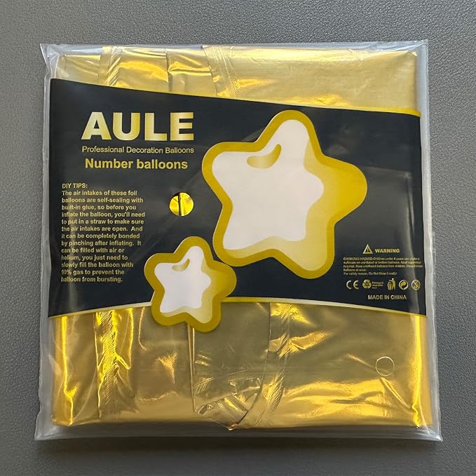 AULE 40 Inch Gold 3 Balloon Number Foil 0-9 Birthday Big Numbers | Birthday - Image 6