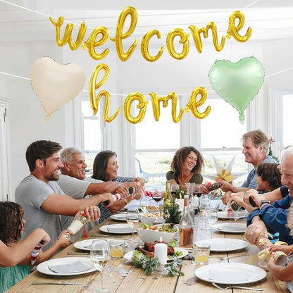 Welcome Home Balloons Green Gold, 16Inch Welcome Home Foil Banner - Image 5