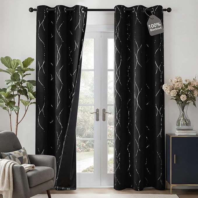 Deconovo 100% Blackout Living Room Curtains 84 Inches Long, Thermal Insulated by Deconovo