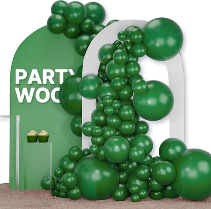 PartyWoo Dark Green Balloons 120pcs Emerald Hunter Forest Green Color | by PartyWoo