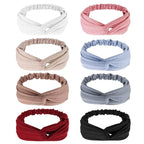 Elastic Knotted Headbands for Women Wheat Pattern Cloth Head Hair Bands for Women's Hair Non Slip Boho Wrap Twisted Hair Accessories