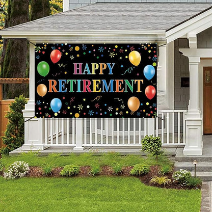 Happy Retirement Backdrop with 70.8"X43.3"，Large Happy Retirement Banner - Image 2