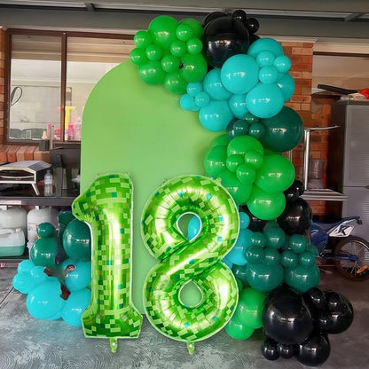 Number 18th Birthday Balloon Lime Green Pixel, 40 Inch Large Dark Kelly Green - Image 5