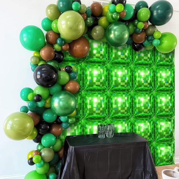 HILAVO Green Pixel Square Balloon Wall - Image 6