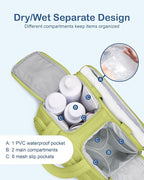 TOPDesign Travel Toiletry Bag for Women, Puffer Large Toiletry Bag, Lightweight Cosmetic Makeup Organizer with Handle for Traveling, Accessories, Essentials, Toiletries (Light Green)