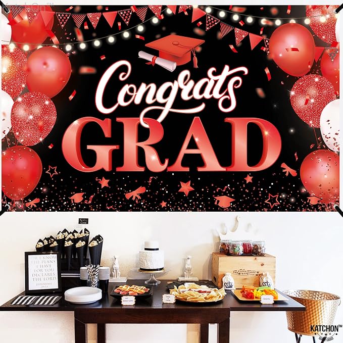 KatchOn Congratulations Banner 72x44 Inch | Congrats Grad Banner - Image 7