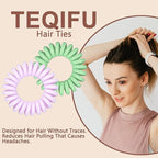 20 Pack Hair Elastics, No Crease Spiral Hair Ties Hair Bands Multi Color Waterproof Phone Cord Hair Scrunchies Hair Coils Accessories for Women Girls…