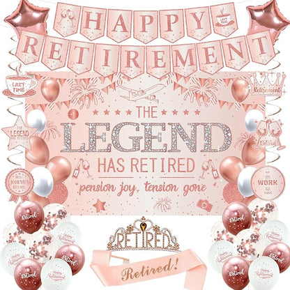 Roetyce Rose Gold Retirement Party Decorations by Roetyce