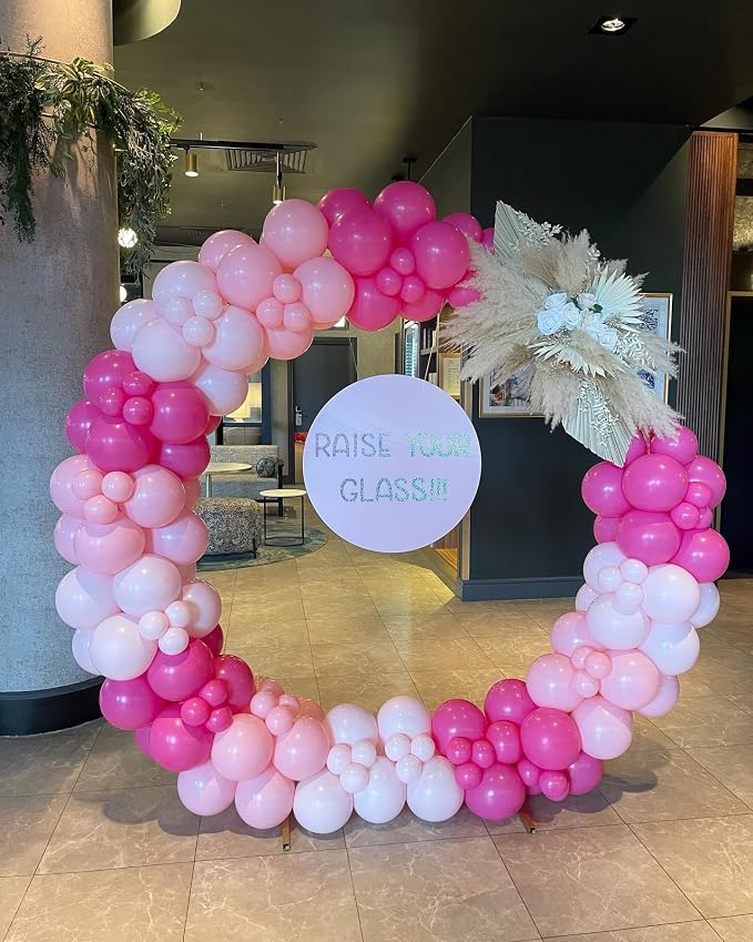 Pink Balloon Garland Arch Kit, Kelfara 109Pcs Hot Pink Latex Pastel Pink Balloon - Image 6