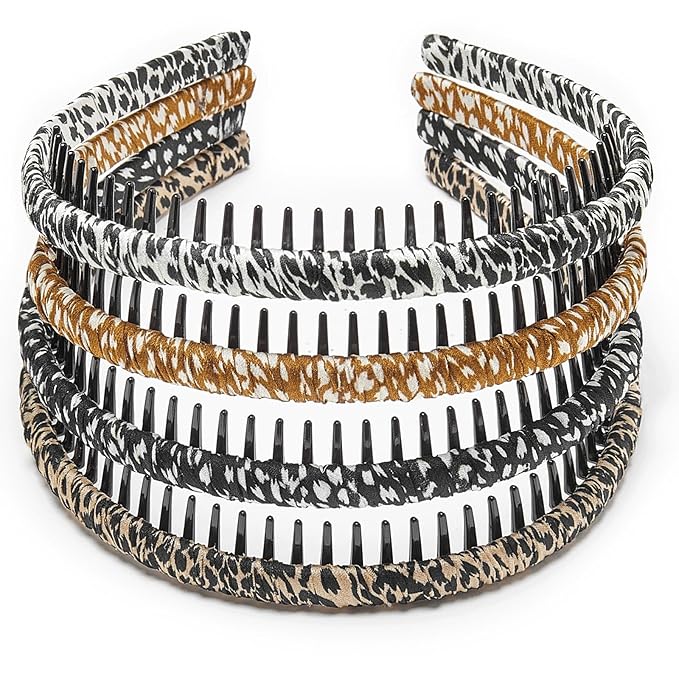 STHUAHE4PC Multicolor Protection Resin Teeth Comb Hair Hoop Hairband Headband Hair Accessories by Beauty hair (comfortable)